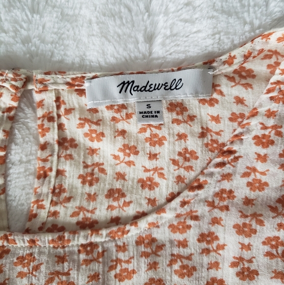 Madewell Ruffle-Yoke Prairie Top in Cutout Blooms, Size Small - Picture 7 of 16